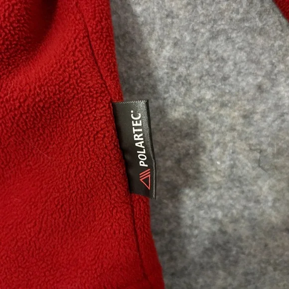 Cabelas Mens Polartec Fleece Jacket Red Full Zip Chest Pocket XL Outdoor Hiking - Picture 6 of 10